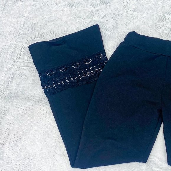 Halloween Hippie Theme Bell Bottom Black Pants Women's Large Boho Style - Picture 3 of 8